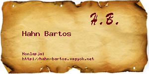 Hahn Bartos névjegykártya